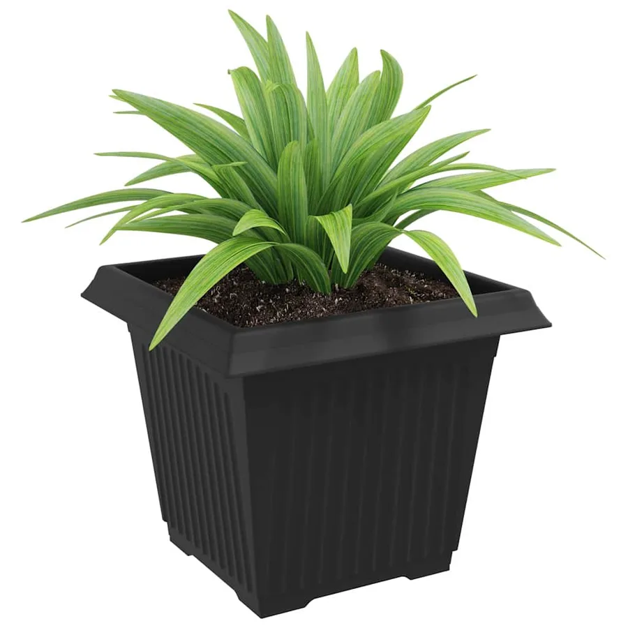 Pot de Fleurs Carré 24 pcs Noir 33 x 33 x 26 cm Plastique - 3