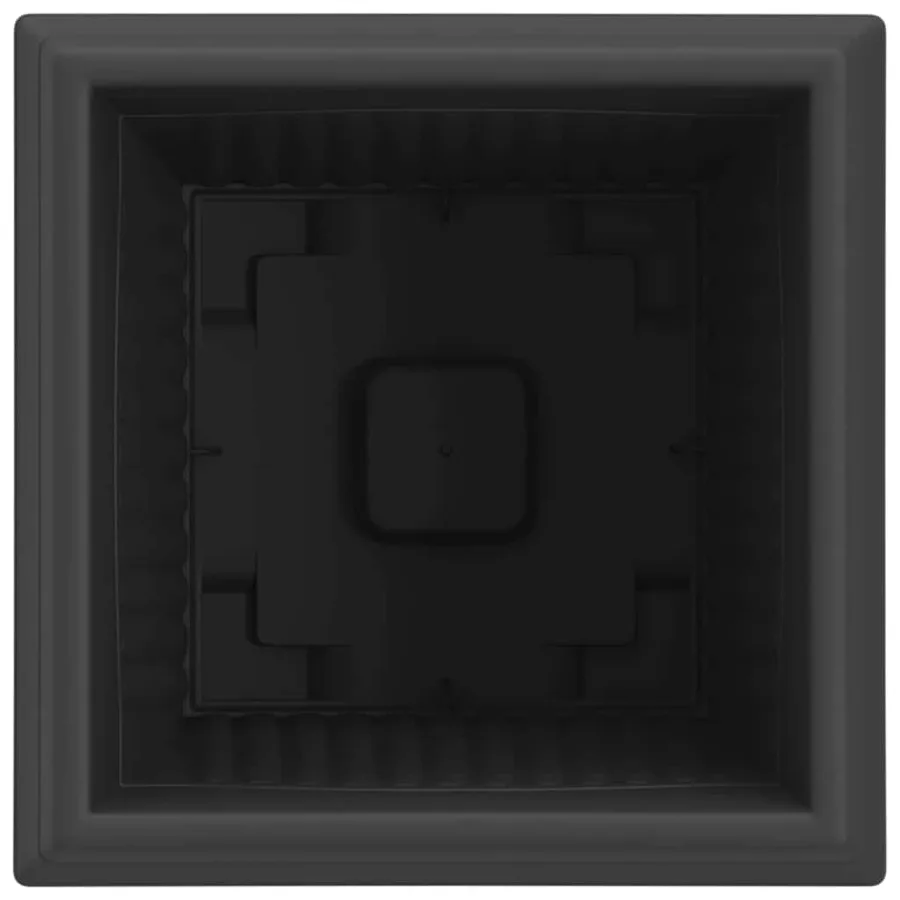 Pot de Fleurs Carré 24 pcs Noir 33 x 33 x 26 cm Plastique - 7