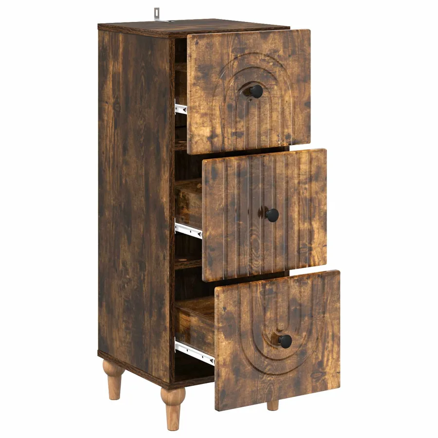 Armoire à tiroirs Chêne fumé 33 x 34,5 x 90 cm - 5