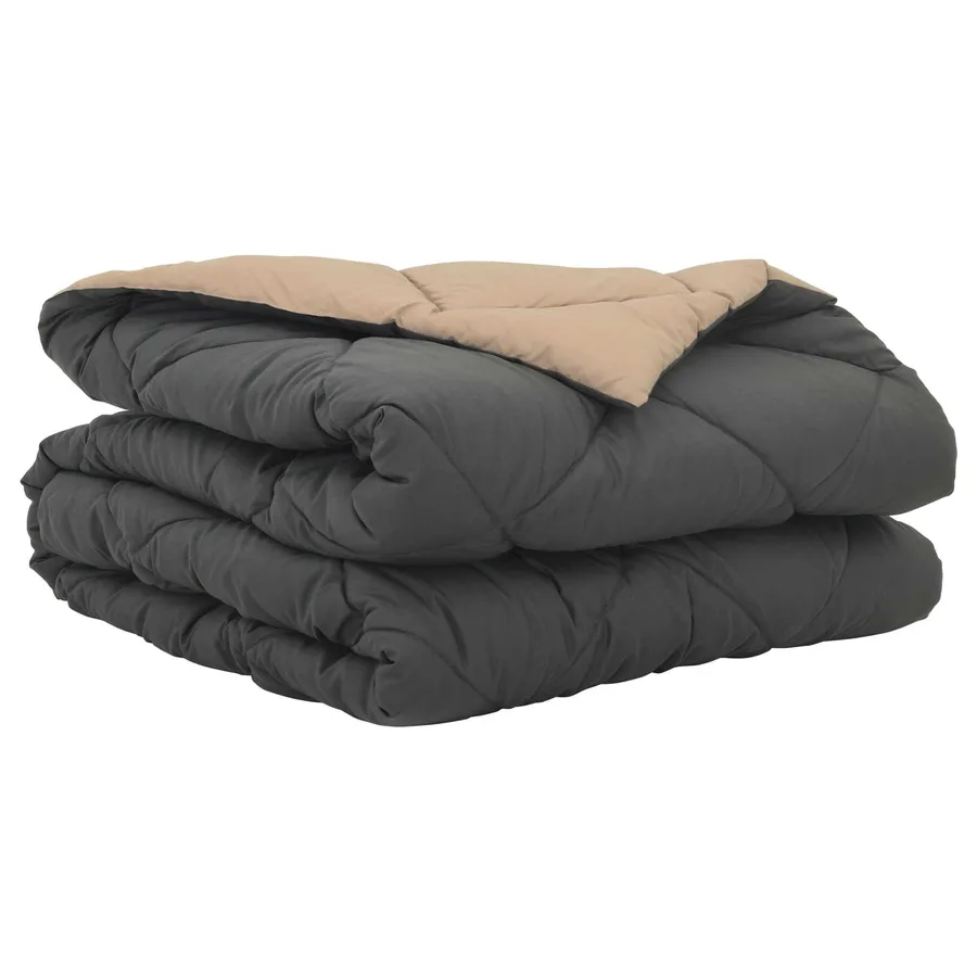 Duvet d'été simple Anthracite et Taupe 200 x 140 cm Microfibre - 2