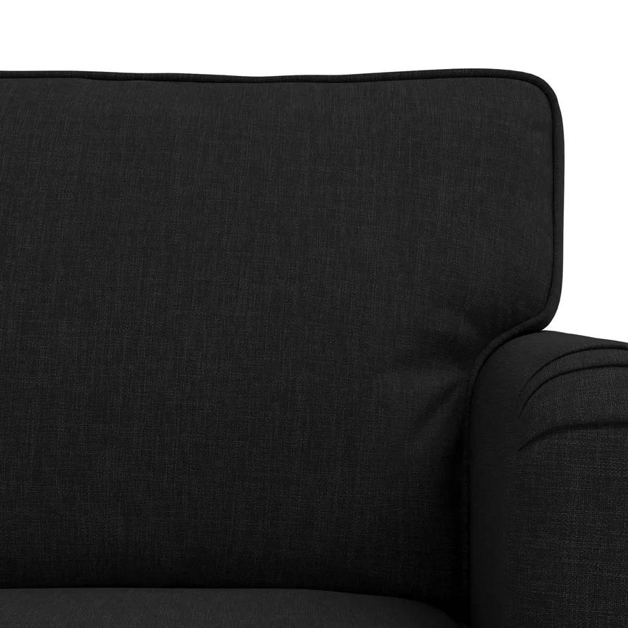 Ensemble de Canapés 2 pcs Noir 201 x 80 x 85 cm tissu - 6
