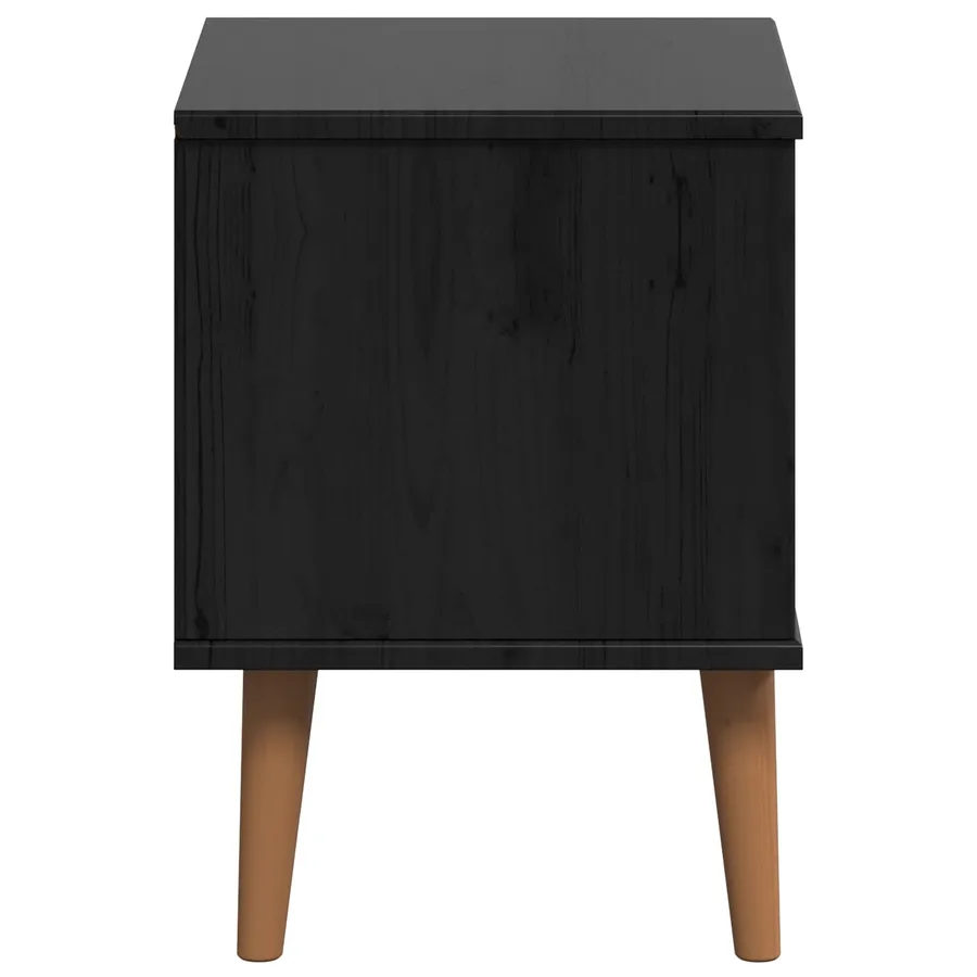 Table de chevet MOLDE Noir 40 x 35 x 48 cm Bois de pin massif - 6