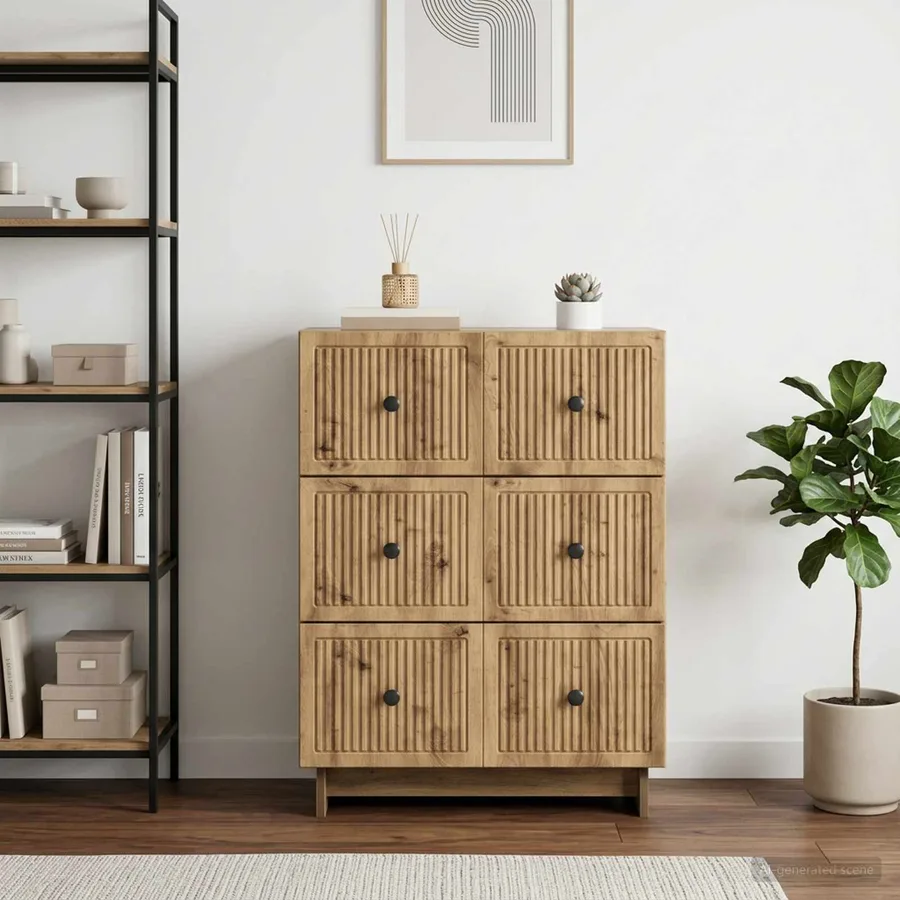Armoire à tiroirs 66 x 34,5 x 90 cm Bois d'ingénierie - 4