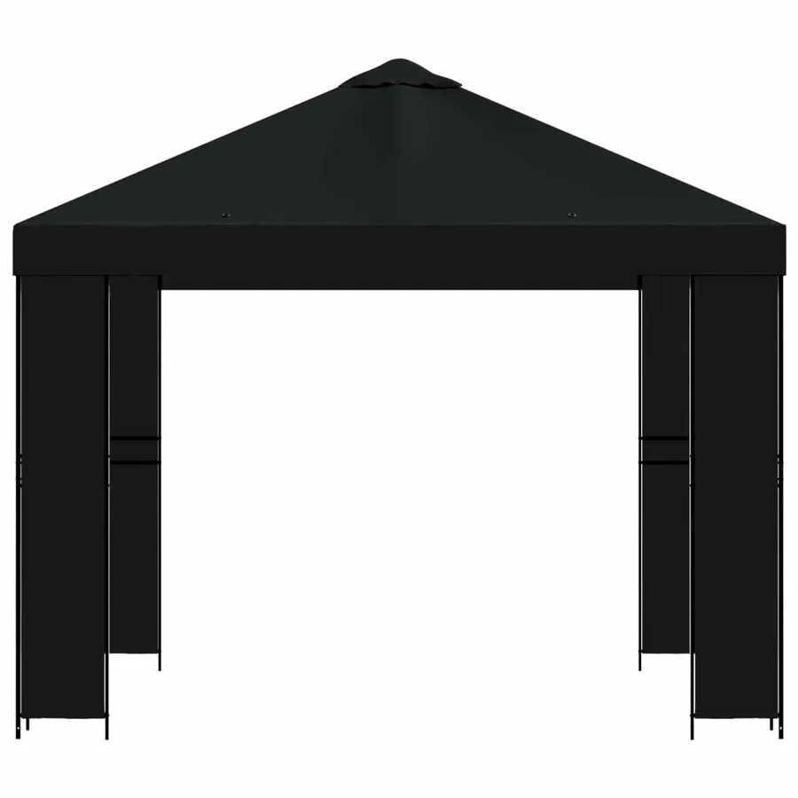 Pavillon 3 x 3 m Noir Polyester et Acier 190 gsm - 3
