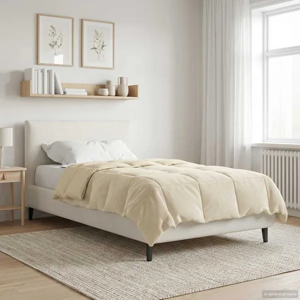 Duvet d'hiver Matelassé Crème 155 x 200 cm Microfibre