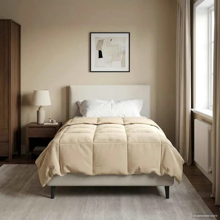 Duvet d'hiver Matelassé Crème 155 x 200 cm Microfibre - 4