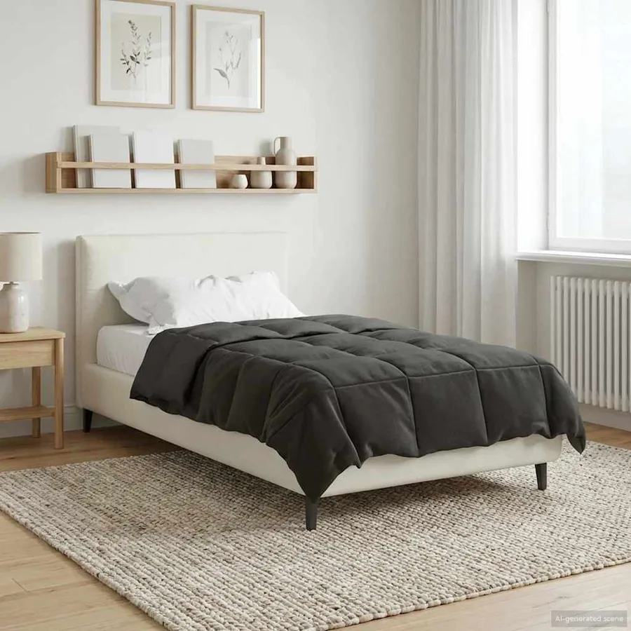 Duvet d'été simple Matelassé Anthracite 140 x 200 cm Microfibre - 4