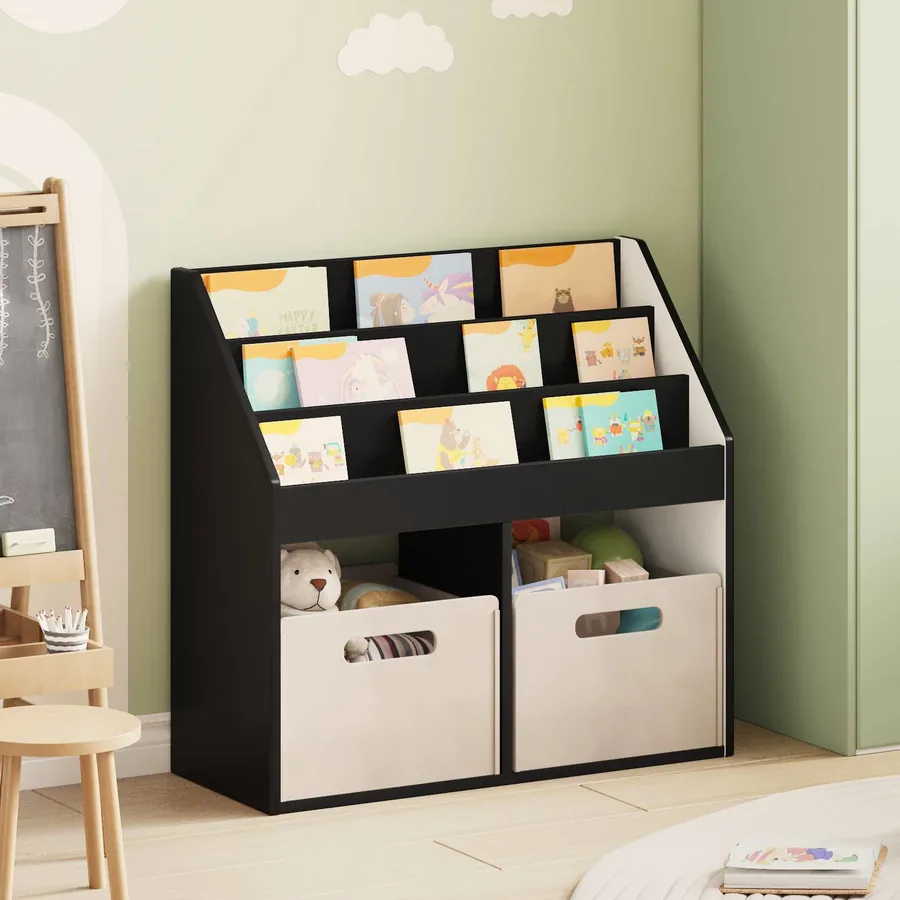 Bibliothèque pour enfants Noir 72,5 x 29,5 x 69 cm