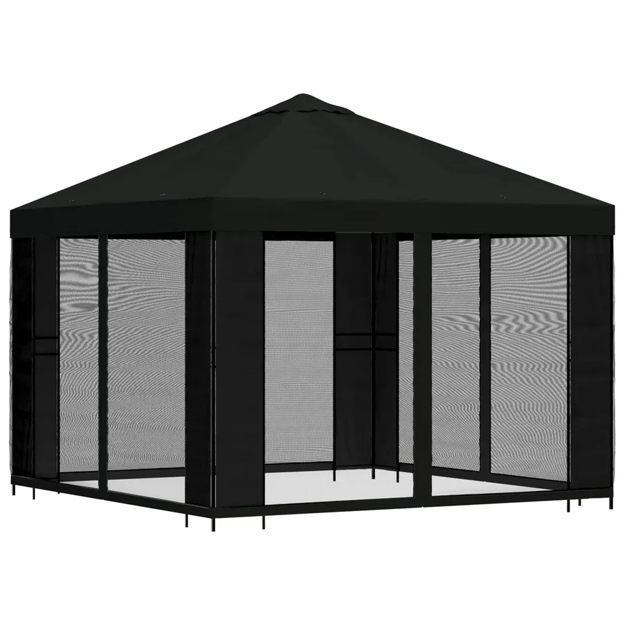 Abri de jardin avec parois 3 x 3 m Noir Polyester et Acier - 3