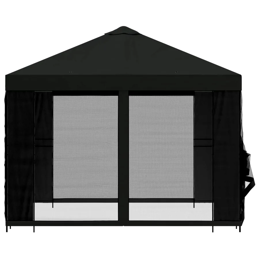 Abri de jardin avec parois 3 x 3 m Noir Polyester et Acier - 6