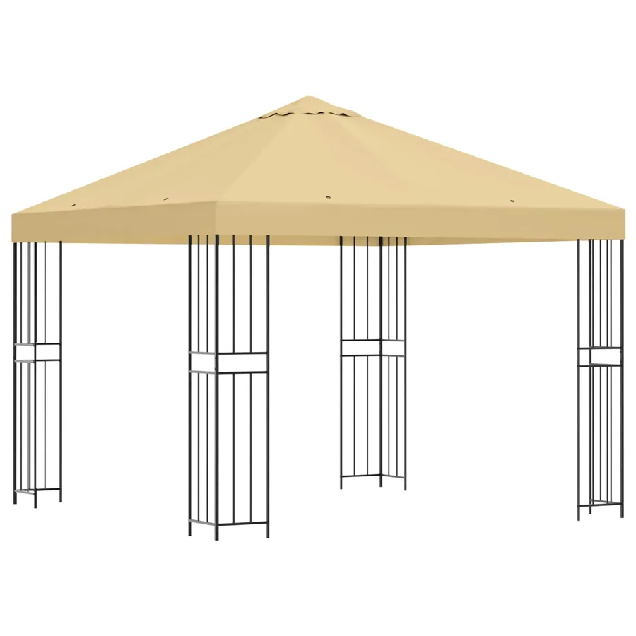 Pavillon 3 x 3 m Crème Polyester et Acier 190 gsm - 2