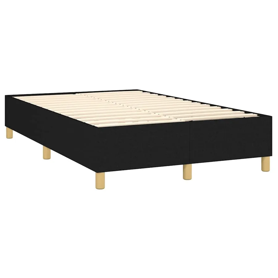 Sommier à lattes de lit et matelas et LED Noir 120x200 cm Tissu - 5