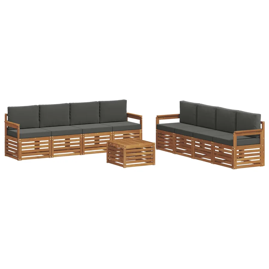 Ensembles de canapés avec coussin 9 pcs Naturel et Anthracite - 2