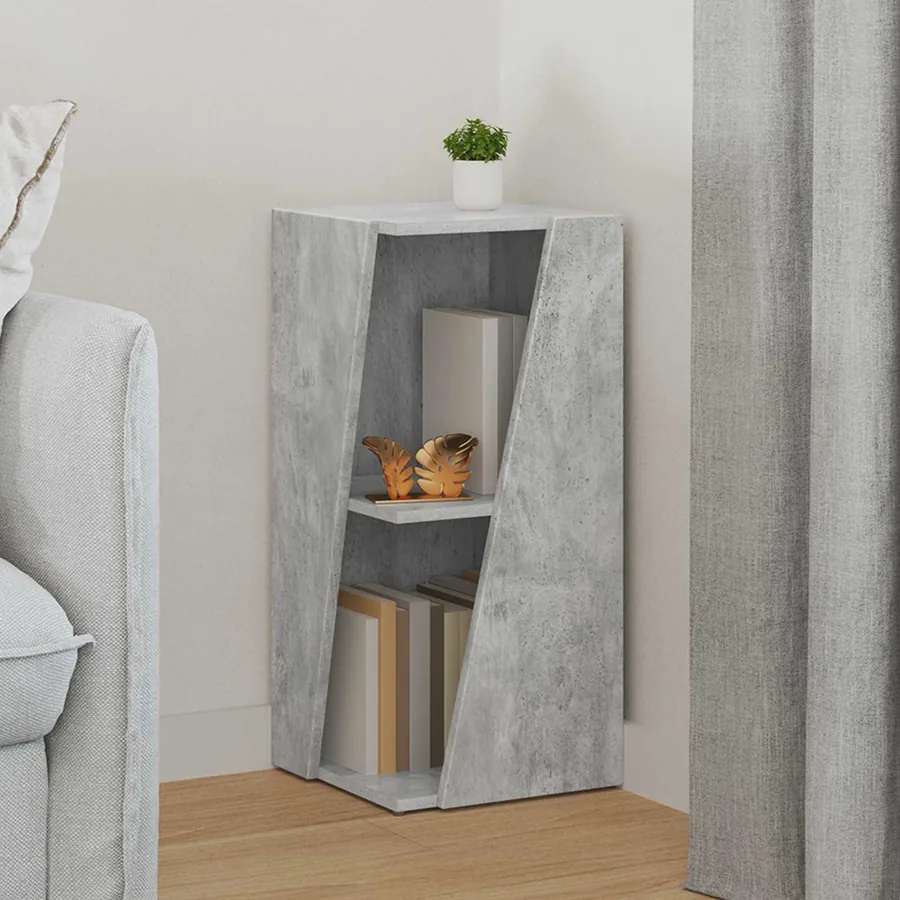 Étagère latérale Gris béton 33 x 32 x 70,5 cm Bois d'ingénierie