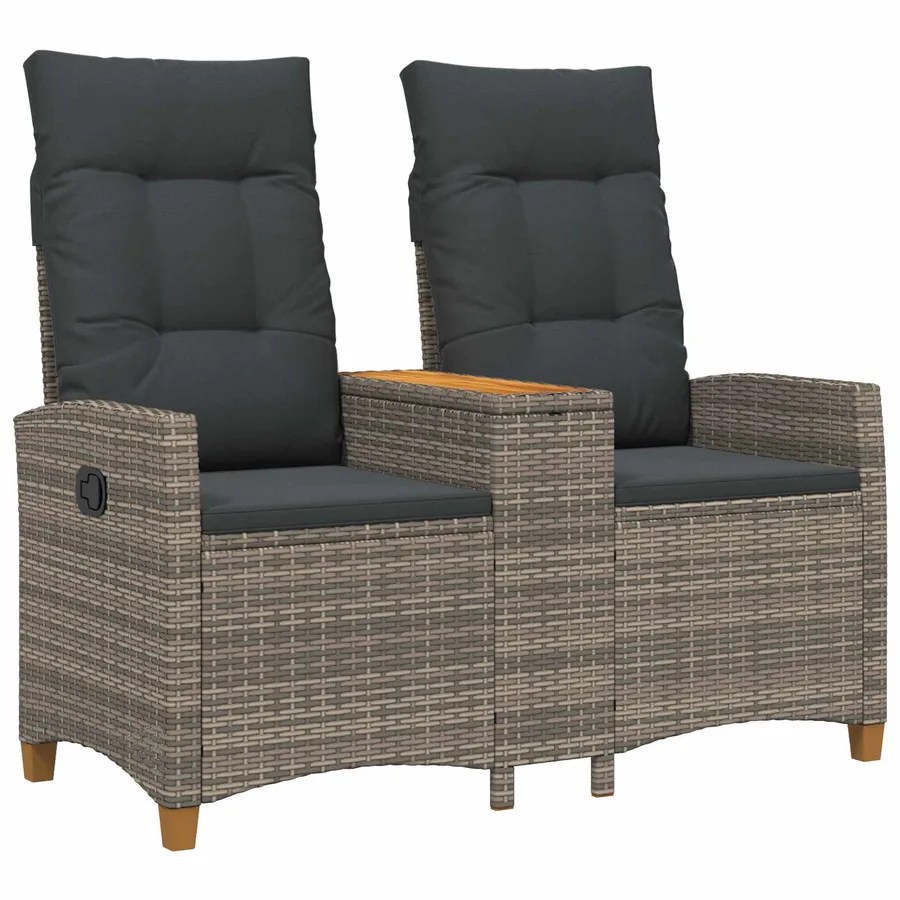 Banc inclinable avec table Gris et Gris foncé 126 x 65 x 112 cm - 2