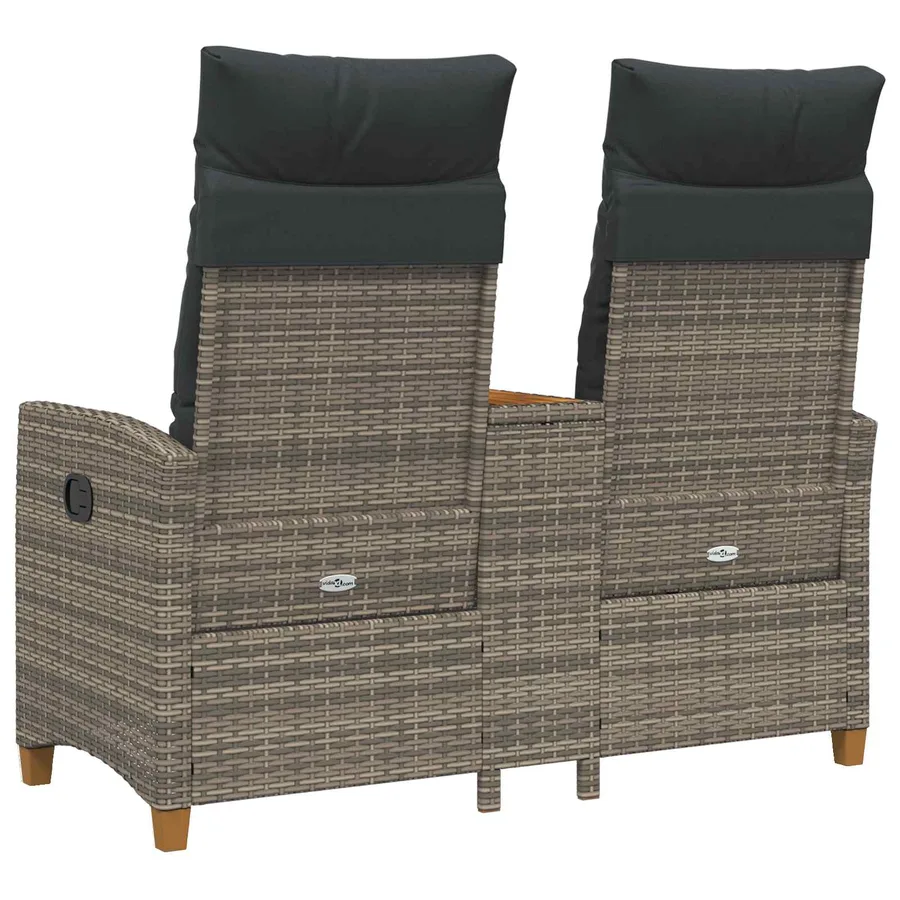 Banc inclinable avec table Gris et Gris foncé 126 x 65 x 112 cm - 6