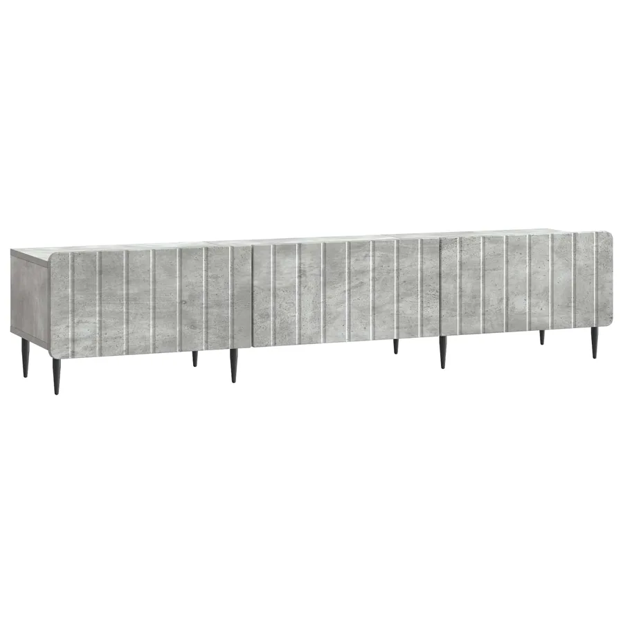 Meuble TV Gris béton 147 x 34,5 x 32 cm Bois d'ingénierie - 2