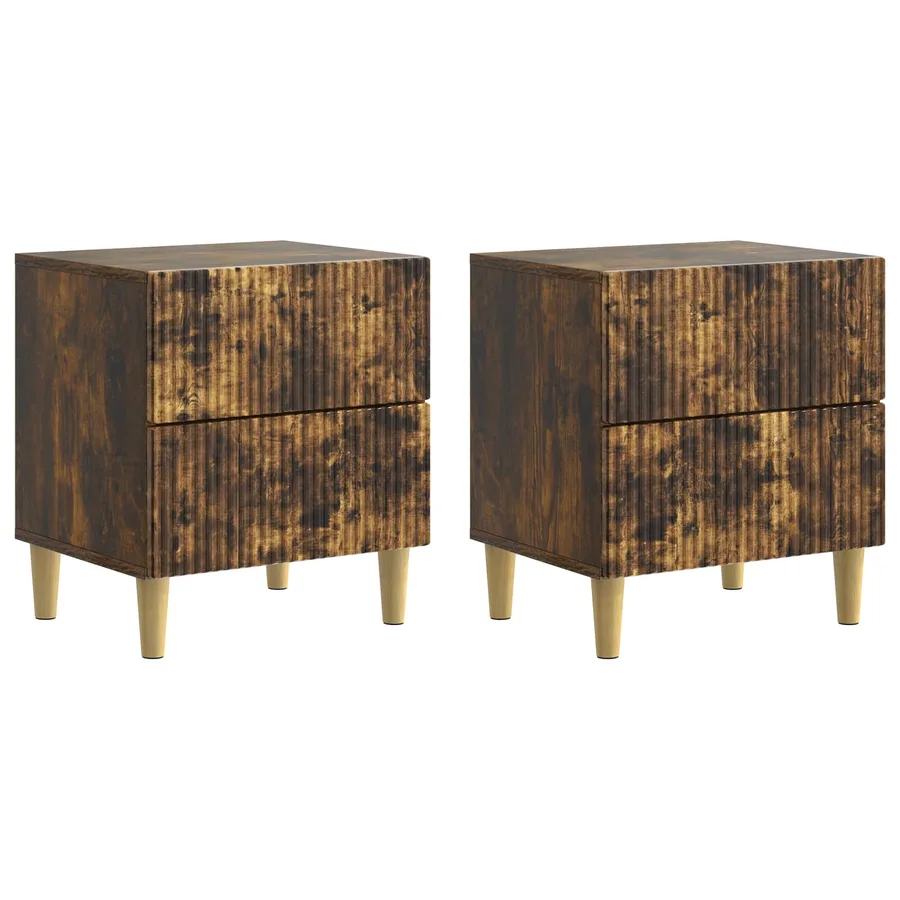Cabinet de chevet 2 pcs Chêne fumé 43 x 34,5 x 48 cm - 2
