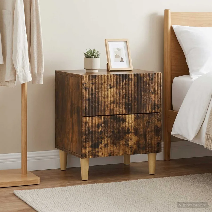 Cabinet de chevet 2 pcs Chêne fumé 43 x 34,5 x 48 cm - 4