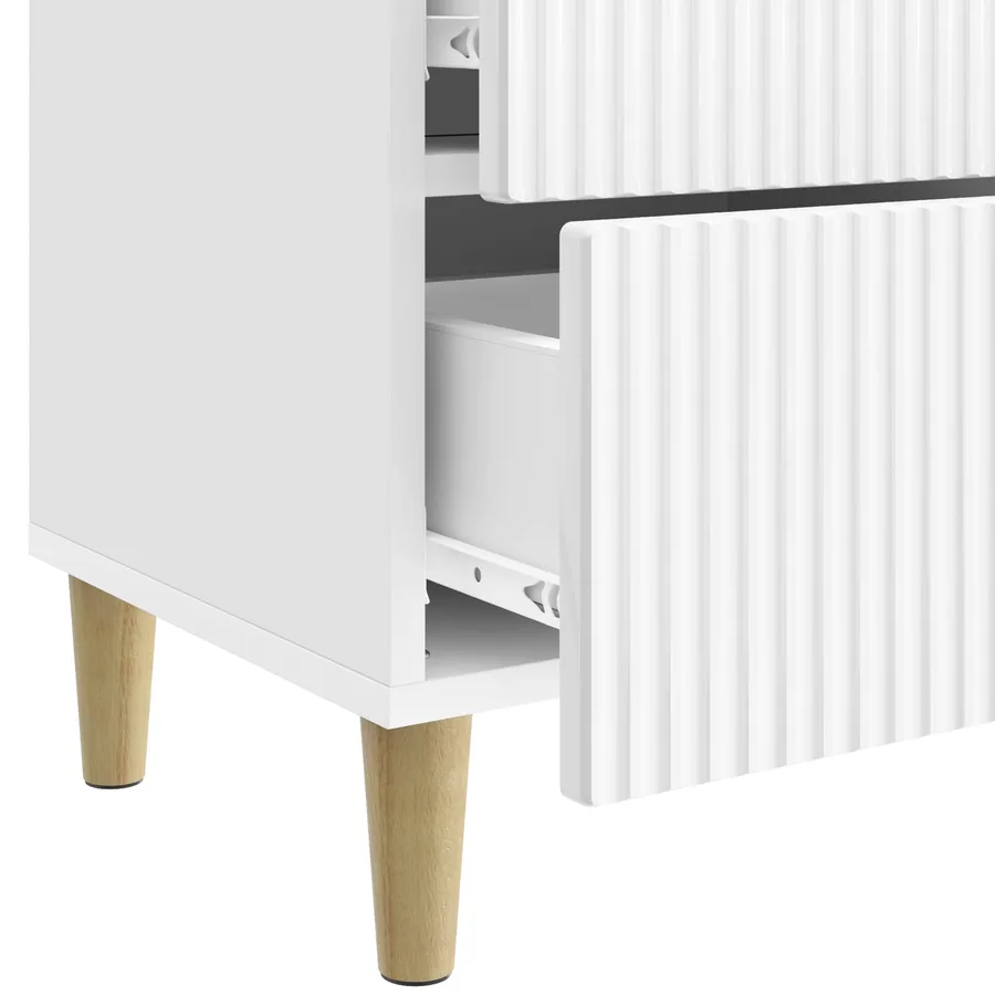 Cabinet de chevet 2 pcs Blanc brillant 43 x 34,5 x 48 cm - 11