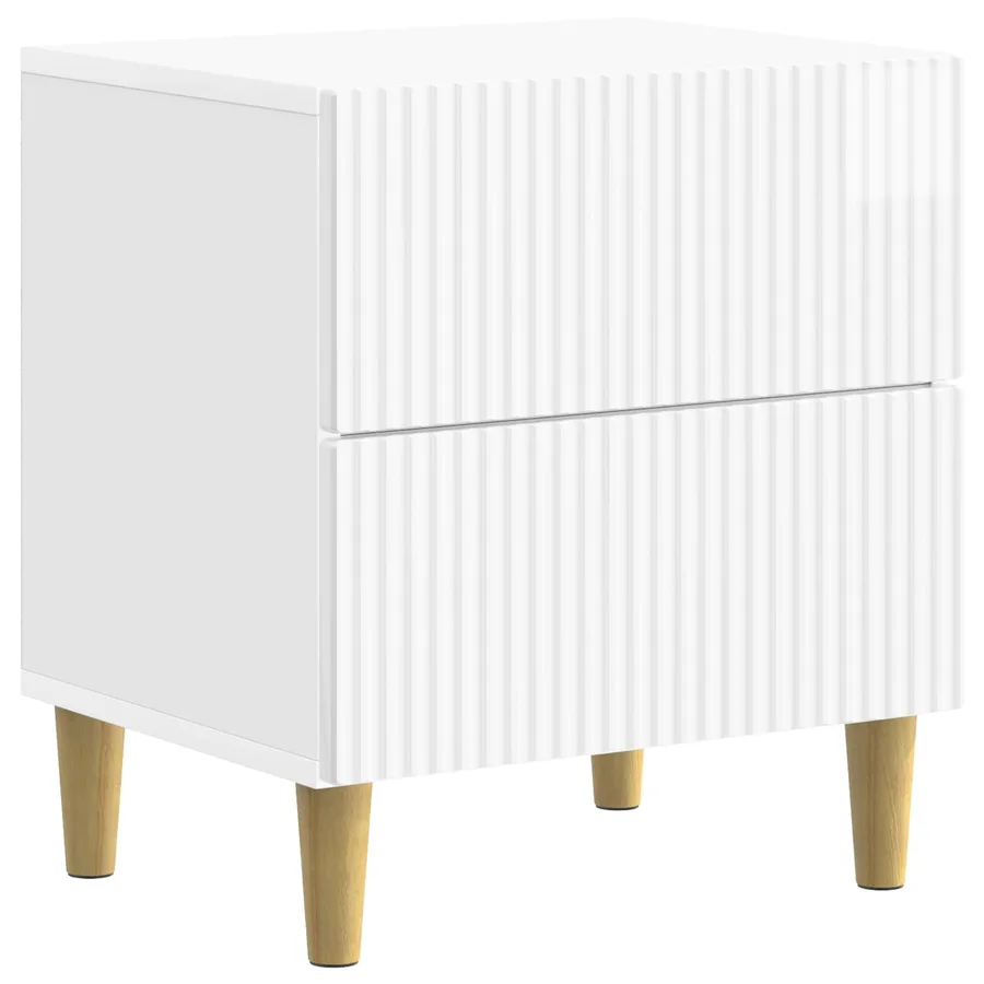 Cabinet de chevet 2 pcs Blanc brillant 43 x 34,5 x 48 cm - 5