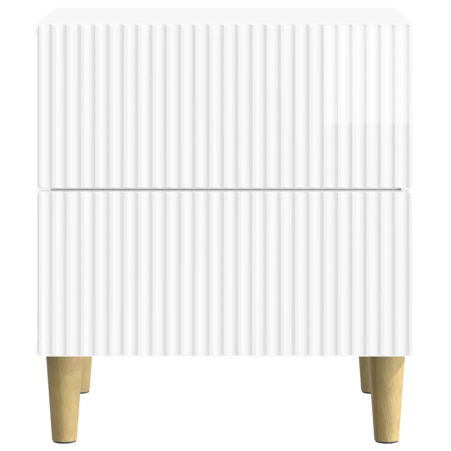 Cabinet de chevet 2 pcs Blanc brillant 43 x 34,5 x 48 cm - 7
