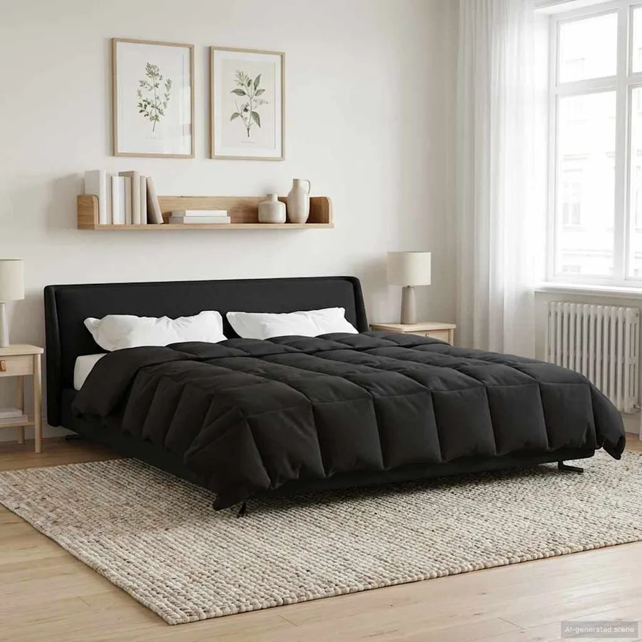 Duvet complet toute l'année Anthracite 220 x 260 cm Microfibre - 4