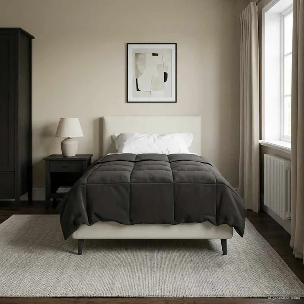 Duvet d'été simple Matelassé Anthracite 135 x 220 cm Microfibre