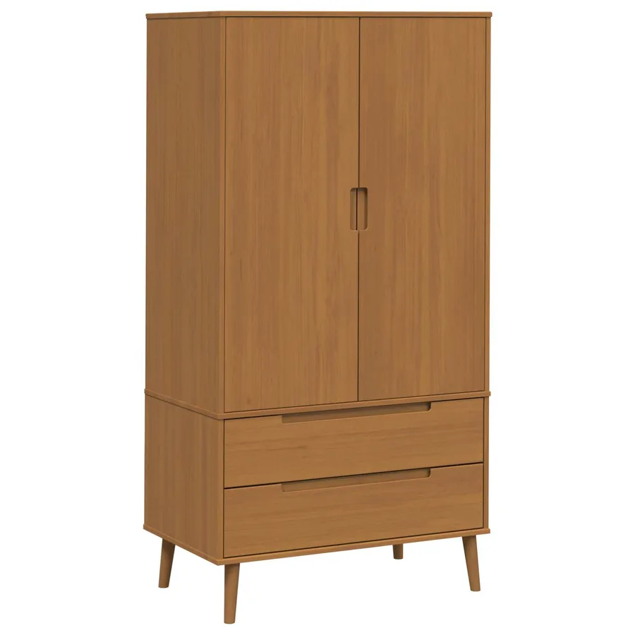 Armoire MOLDE Caramel 90 x 55 x 175 cm Bois de pin massif - 2