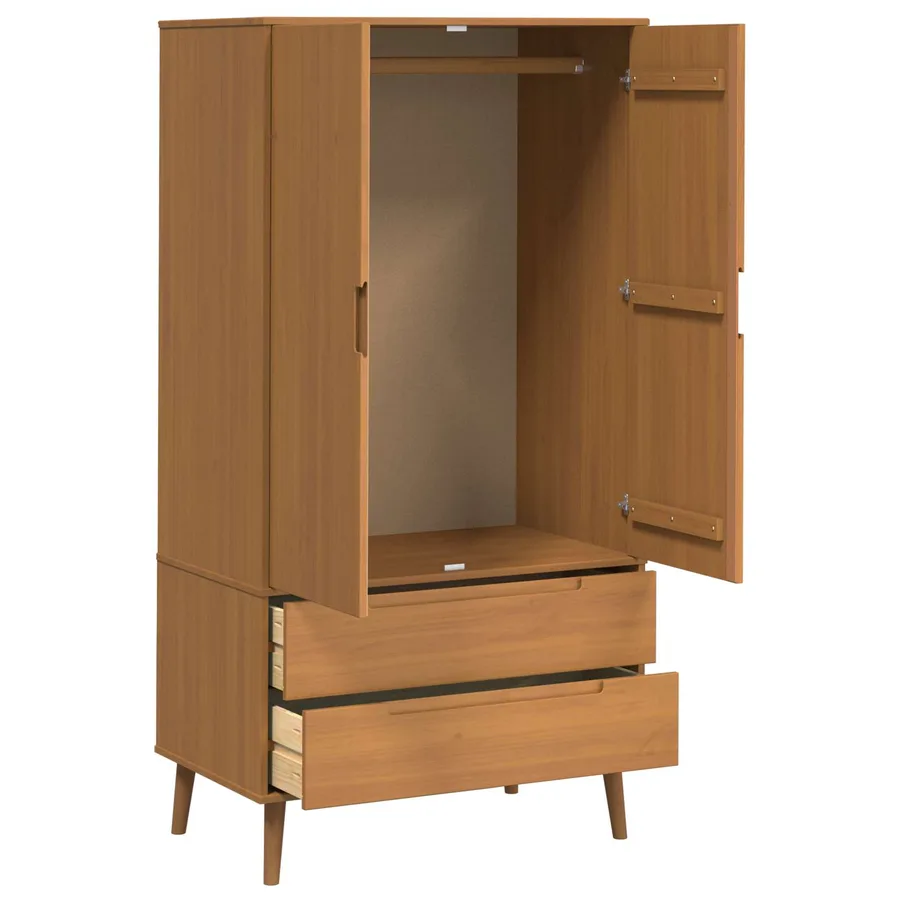 Armoire MOLDE Caramel 90 x 55 x 175 cm Bois de pin massif - 4