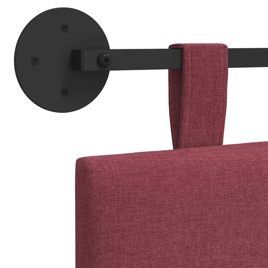 Tête de lit suspendue Bordeaux tissu - 9