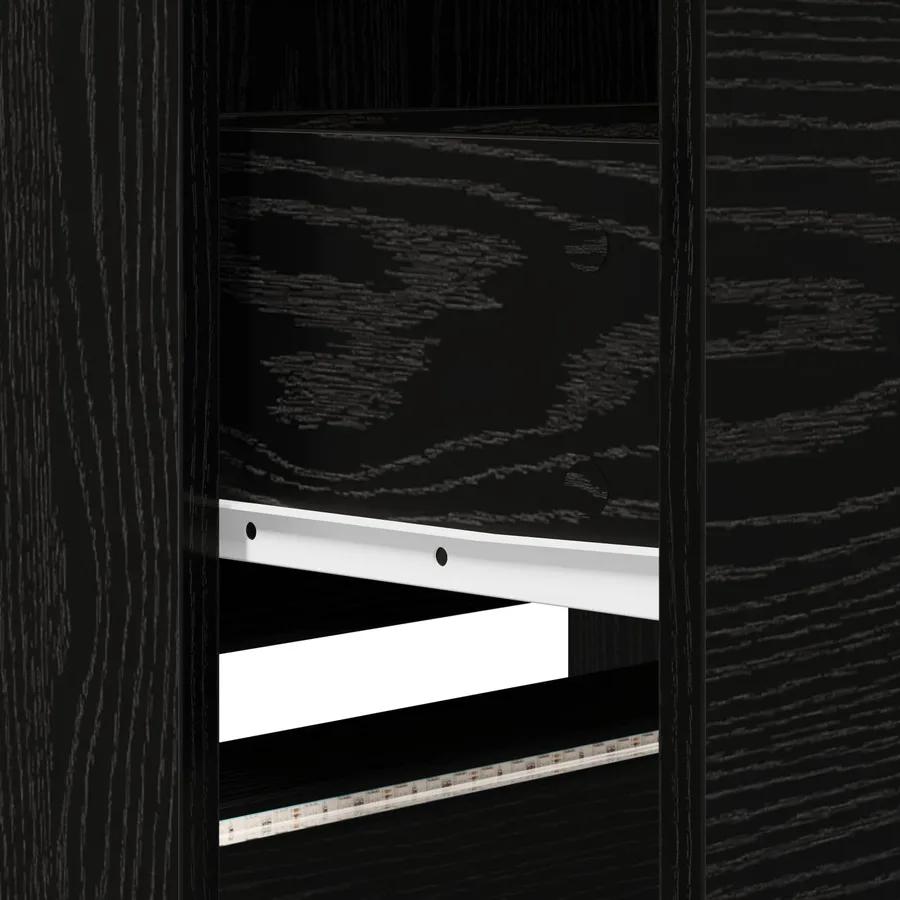 Meuble TV Chêne noir 165 x 34 x 40 cm Bois d'ingénierie - 12