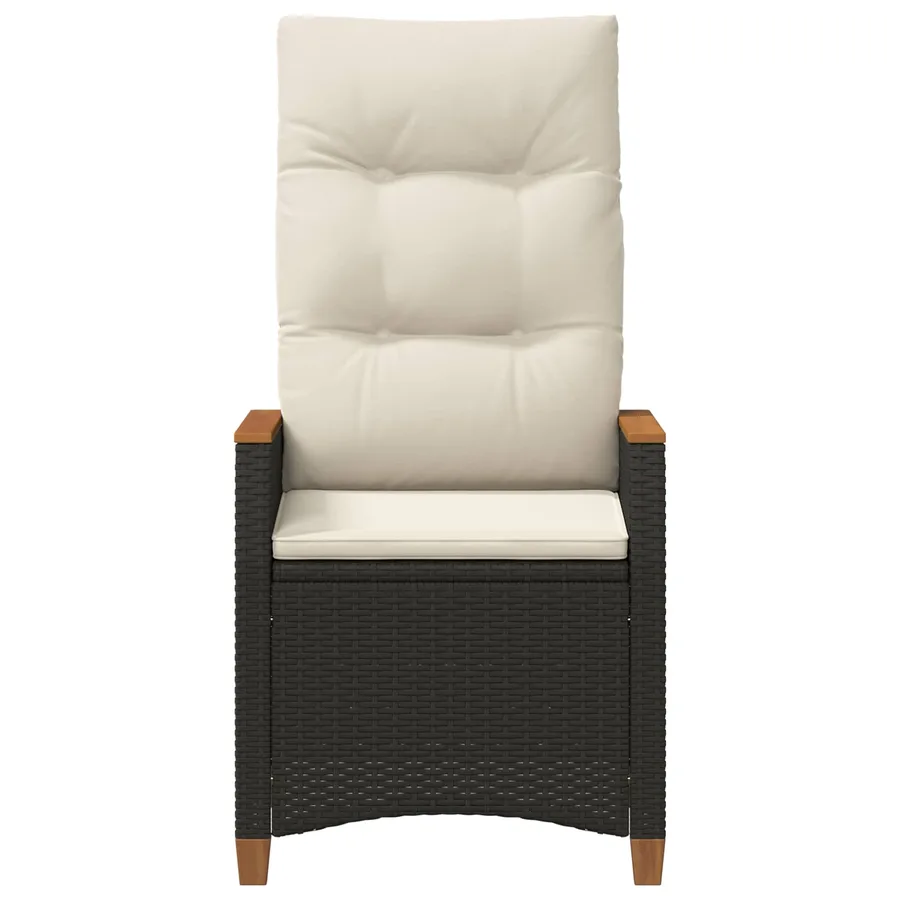 Chaise de jardin inclinable Noir et turquoise polyrotin - 18