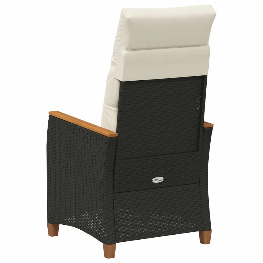 Chaise de jardin inclinable Noir et turquoise polyrotin - 20