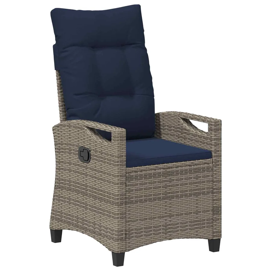 Chaise de jardin 2 pcs gris et bleu marine 56 x 60 x 112 cm - 4