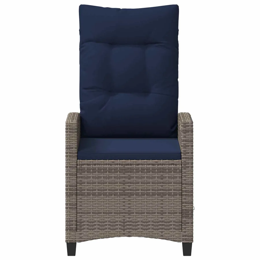 Chaise de jardin 2 pcs gris et bleu marine 56 x 60 x 112 cm - 5