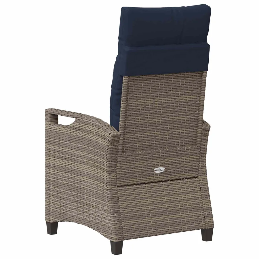 Chaise de jardin 2 pcs gris et bleu marine 56 x 60 x 112 cm - 7