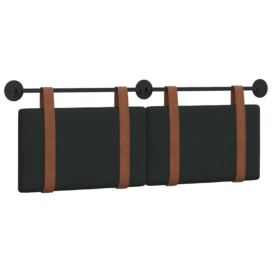 Tête de lit suspendue Uni Noir 130 x 55 x 5 cm PU antique - 2