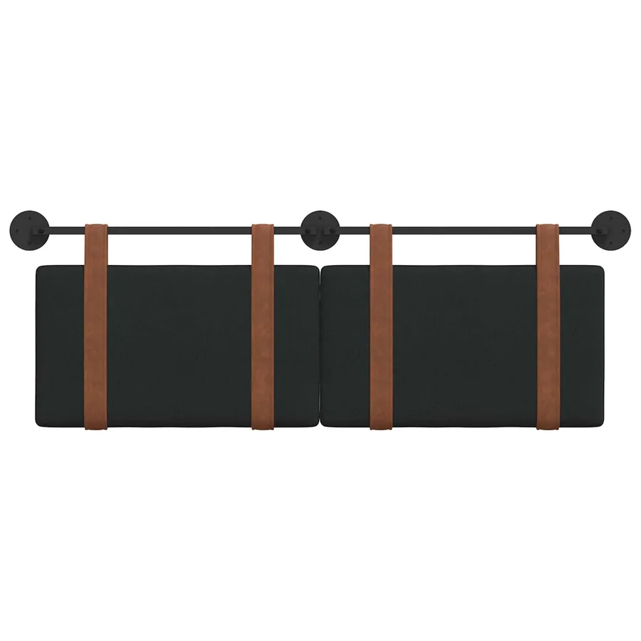 Tête de lit suspendue Uni Noir 130 x 55 x 5 cm PU antique - 5