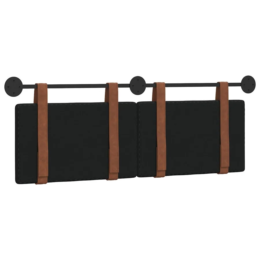 Tête de lit suspendue Uni Noir 130 x 55 x 5 cm PU antique - 7