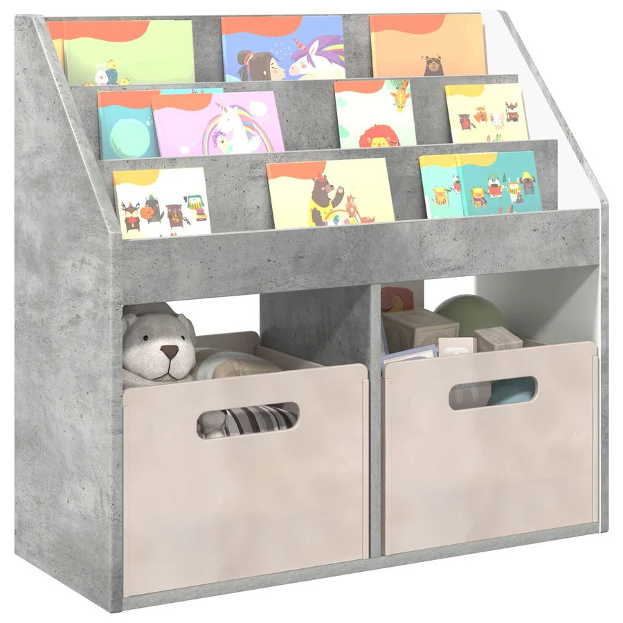 Bibliothèque pour enfants Gris béton 72,5 x 29,5 x 69 cm - 3