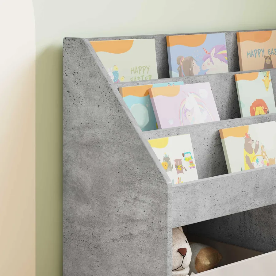 Bibliothèque pour enfants Gris béton 72,5 x 29,5 x 69 cm - 5