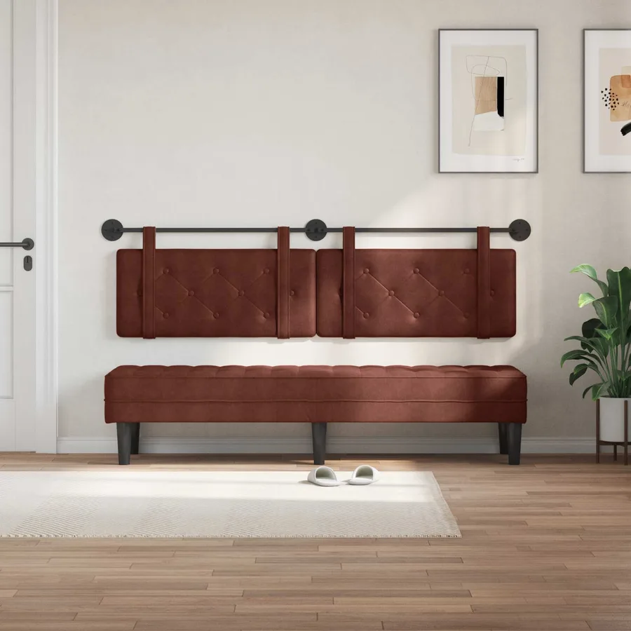 Tête de lit suspendue Brun Brillant PU antique - 3