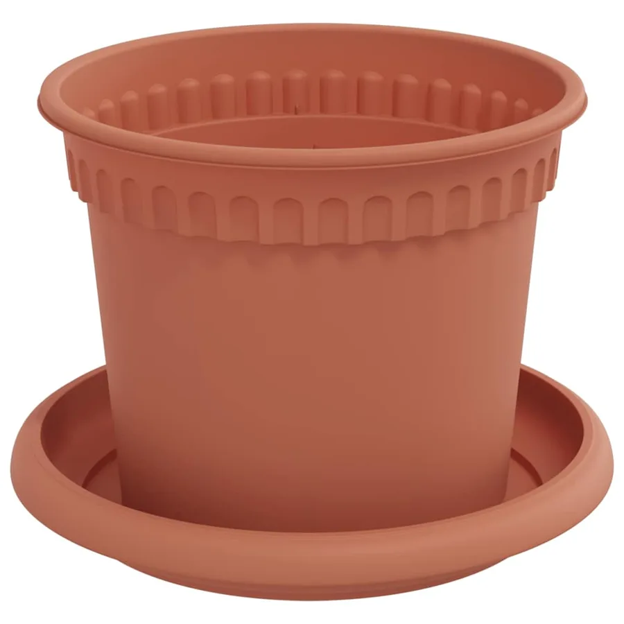 Pots de plantes 24 pcs Rouge brique Ø 12,5 x 10 cm Plastique - 5