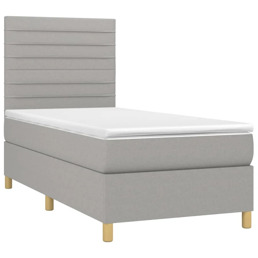 Sommier à lattes de lit avec matelas Gris clair 80x200 cm Tissu - 3