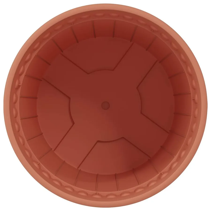 Pot à fleurs rond 24 pcs Rouge brique Ø 19 x 16 cm Plastique - 6