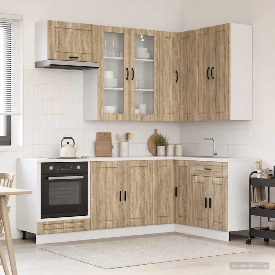 Unité de cuisine PORTO 8 pcs Chêne Sonoma Bois d'ingénierie