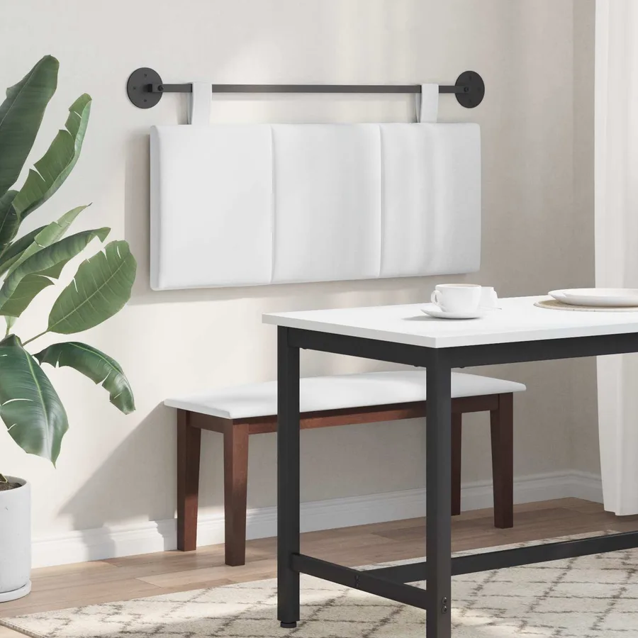 Tête de lit suspendue Blanc Tissu - 4
