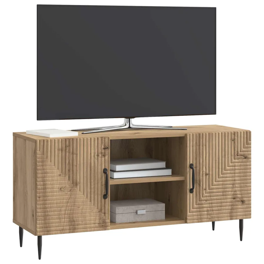 Meuble TV 102 x 34,5 x 50 cm Chêne artisanal Bois d'ingénierie - 3