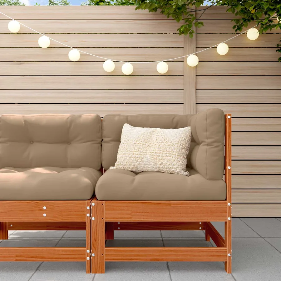 Canapé d'angle de jardin Pin massif Brun Ciré 62 x 62 x 70,5 cm